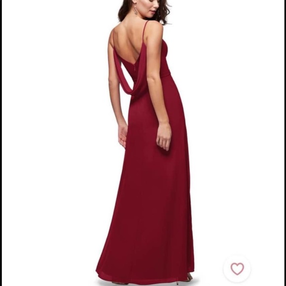 NWT Azazie- Candice- Burgundy Floor-length Gown- Size 4 - Picture 6 of 8